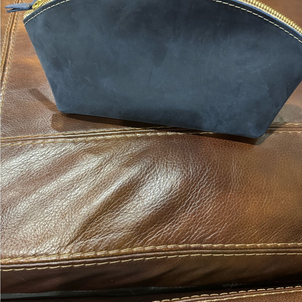 Black Suede Toiletry Bag - Picture 3 of 3